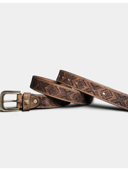 Decorative thickened Japanese flocking saddle leather cowhide belt