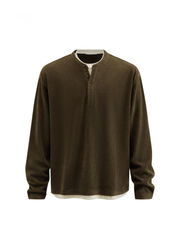 Branch pattern round-neck men's long-sleeved T-shirt