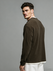 Branch pattern round-neck men's long-sleeved T-shirt