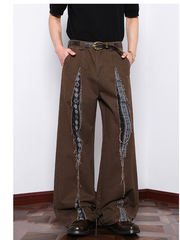 Damaged and pieced-together casual pants