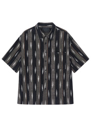 Men's casual linen printed shirt