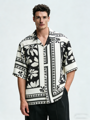 Casual retro print shirt