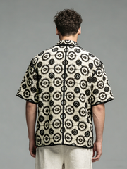 Knitted casual polka dot shirt