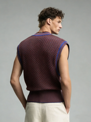 Knitted V-neck pullover