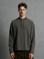 Embroidered long-sleeved top with frayed edges