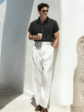 Cotton-Linen Printed Collared Shirt