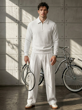 Men's Casual Textured Polo Set