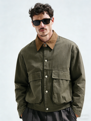 Large pocket patchwork vintage coat