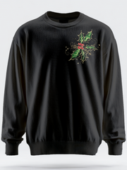 Round-neck printed sweater