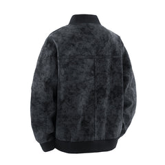 Casual men's zipper suede jacket