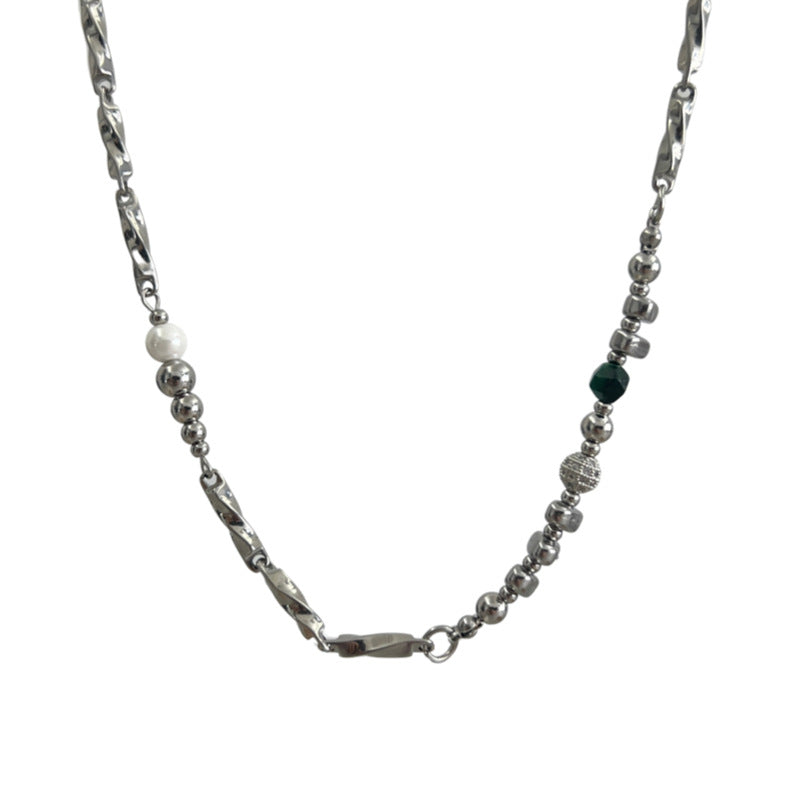Men's titanium steel spliced necklace Men's titanium steel spliced necklace