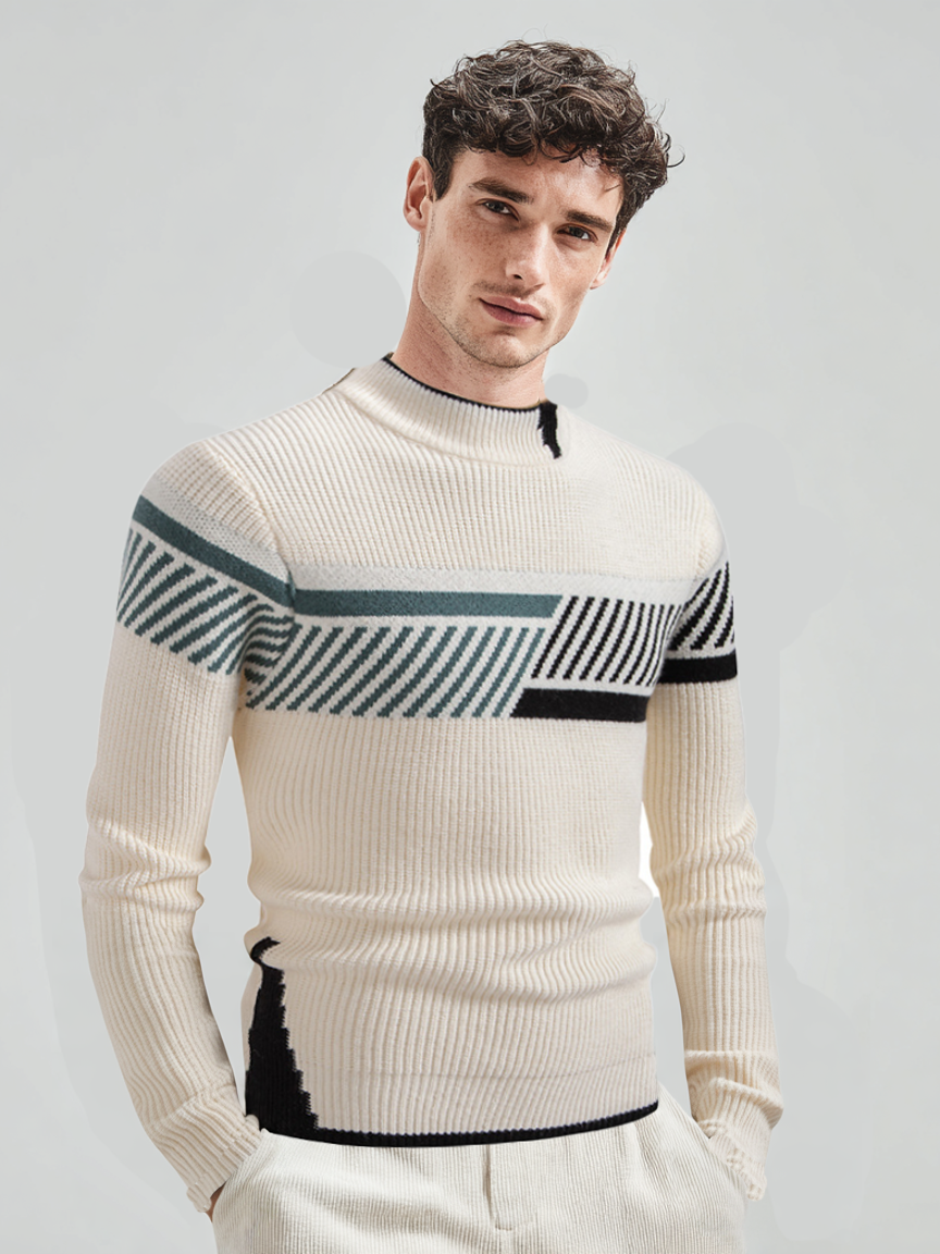 Men's casual knitted long-sleeved top