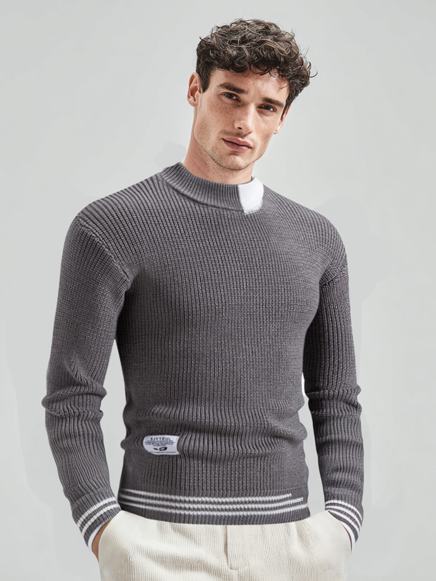 Men's casual knitted long-sleeved top