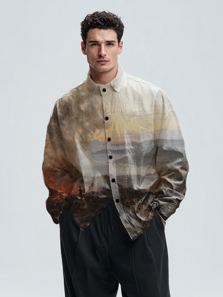 Men's casual printed shirt