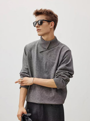 Men's double-necked knitted top