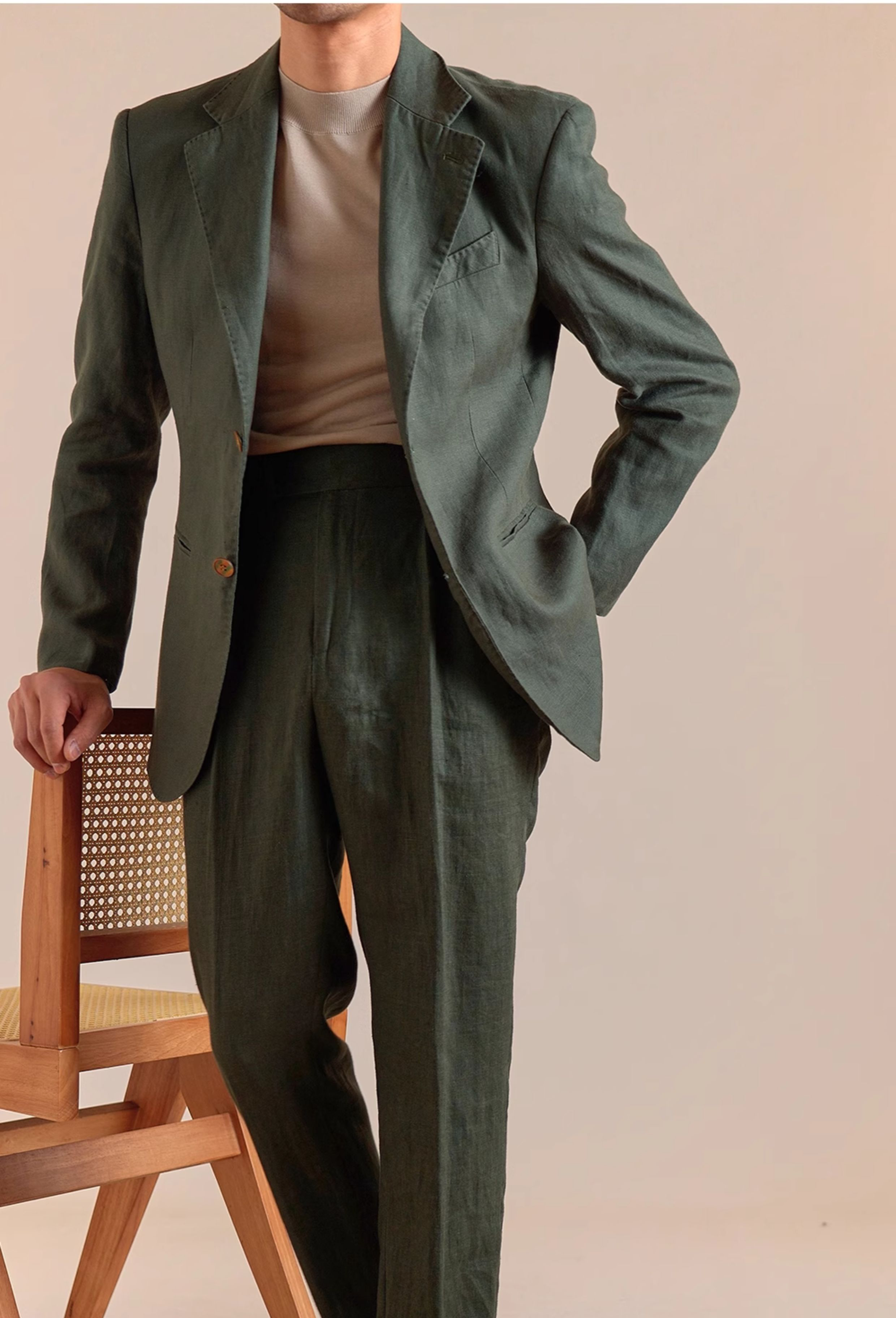 Men's Neapolitan casual suit set Men's Neapolitan casual suit set