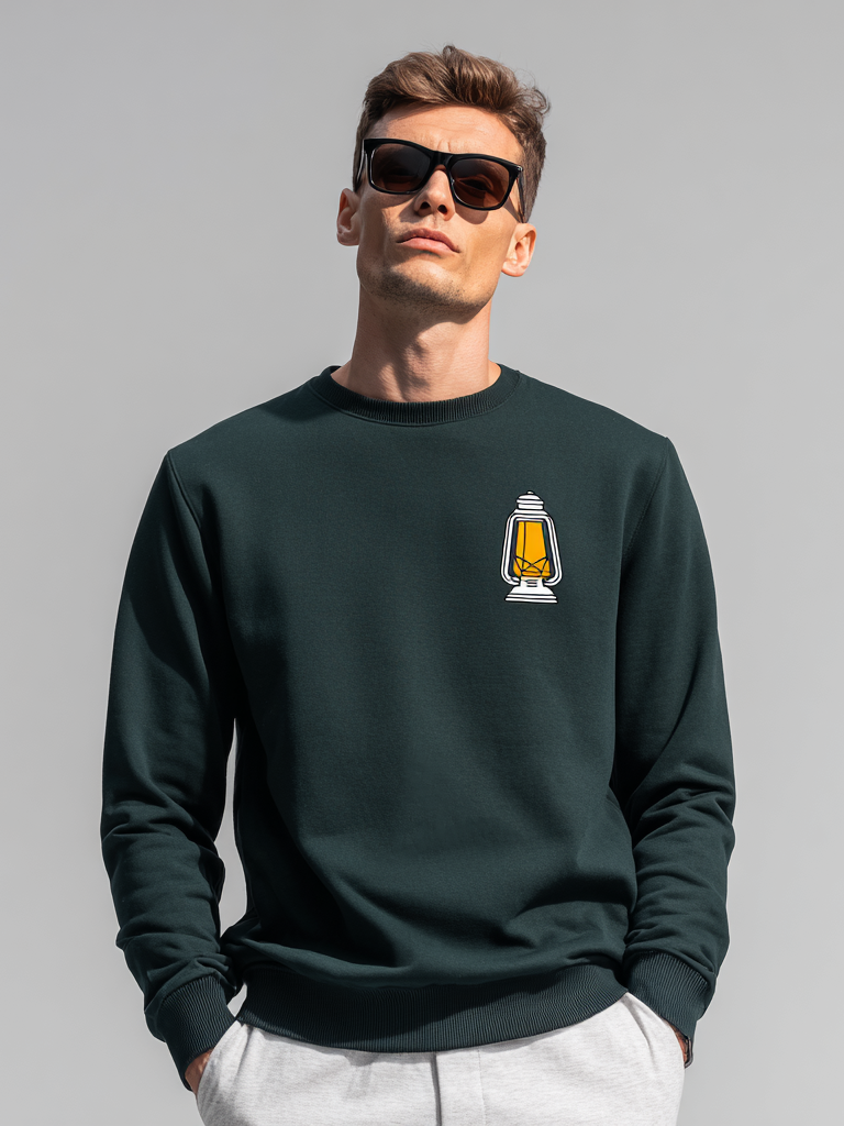 Men's long-sleeved top made of pure cotton with contrasting color prints Men's long-sleeved top made of pure cotton with contrasting color prints