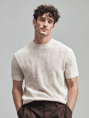 Men's casual knitted short-sleeved T-shirt