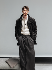 Men's fashionable velvet quilted coat