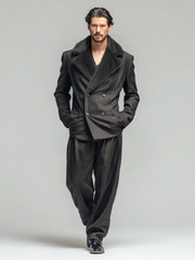 Men's fashionable plush collar suit set