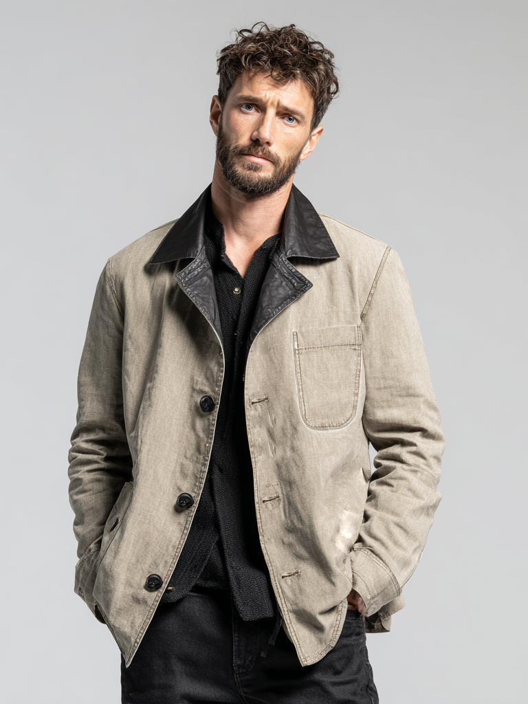 Men's pure cotton color-blocking and patchwork fashionable coat Men's pure cotton color-blocking and patchwork fashionable coat