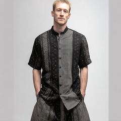Men's casual linen printed shirt