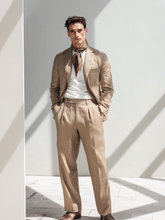 Completo casual da uomo in lino (inclusa sciarpa di seta)