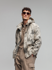 Men's floral print hooded jacket
