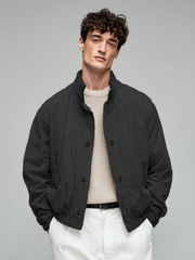 Casual men's short stand-up collar coat