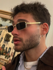 Fashionable golden frame sunglasses with windproof feature