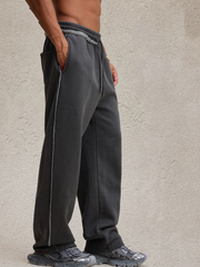 Knitted rolled-edge casual pants