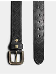 Decorative thickened Japanese flocking saddle leather cowhide belt