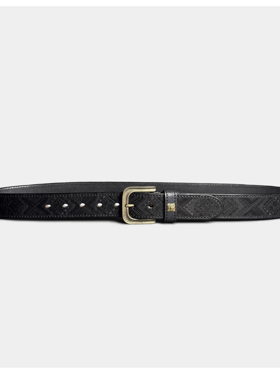 Decorative thickened Japanese flocking saddle leather cowhide belt