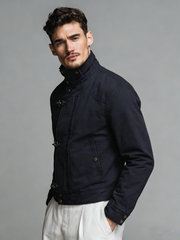 Retro airplane-style button-down men's coat