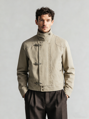 Retro airplane-style button-down men's coat