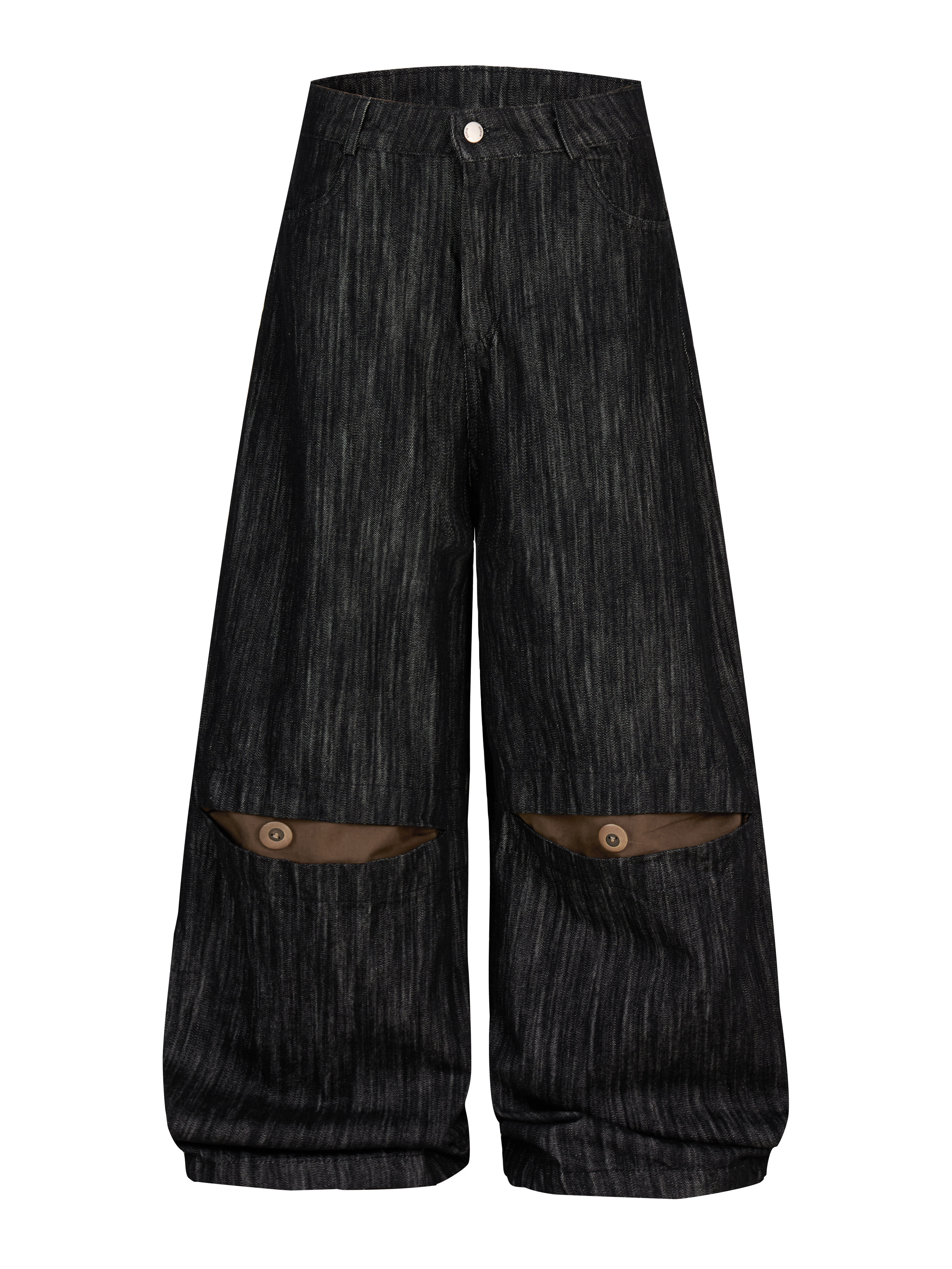 Retro curved and stitched jeans