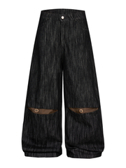 Retro curved and stitched jeans