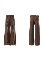 Damaged and pieced-together casual pants