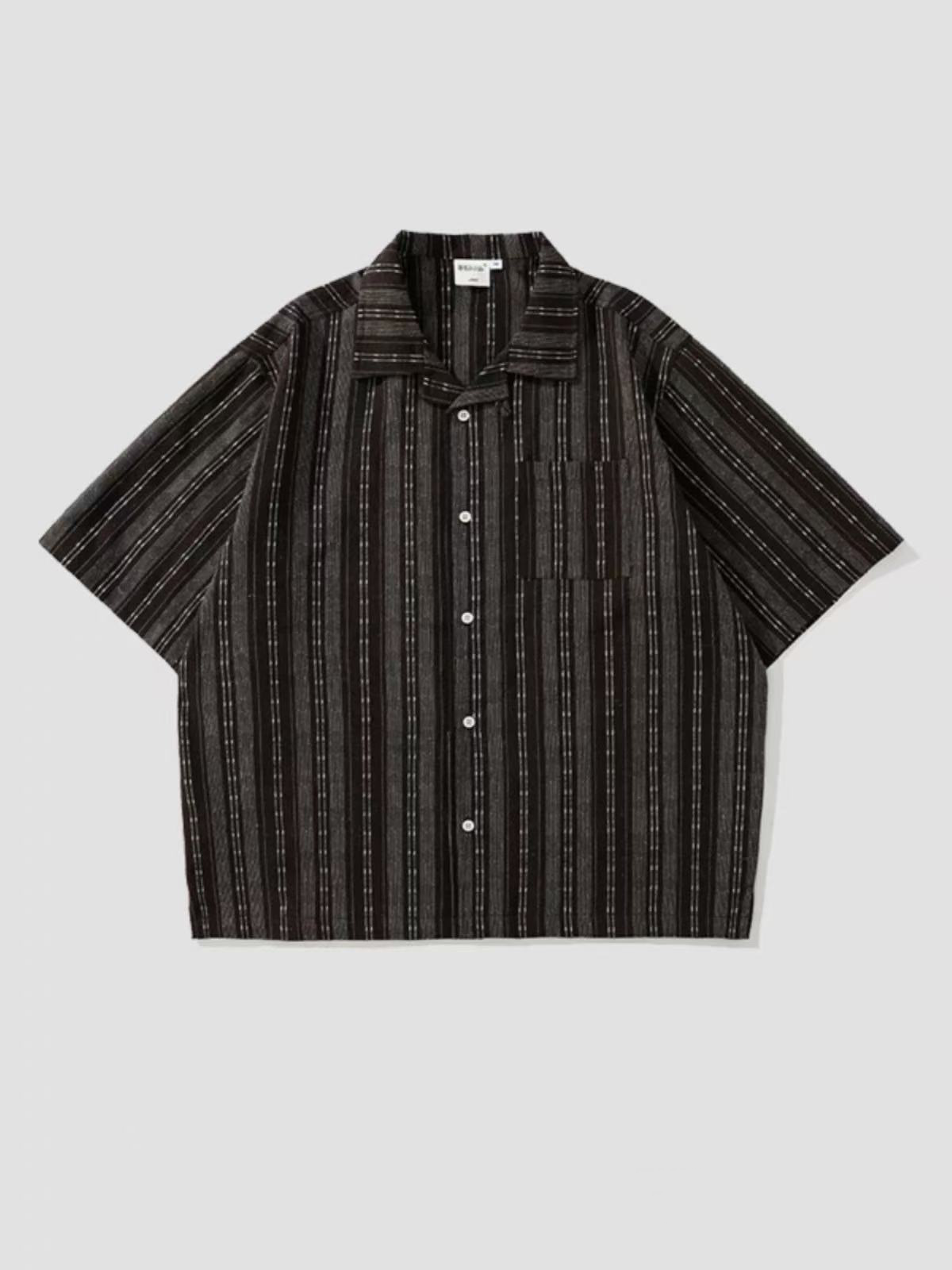 Cotton-Linen Printed Collared Shirt