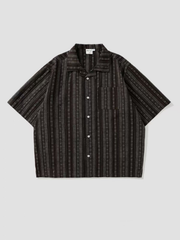 Cotton-Linen Printed Collared Shirt