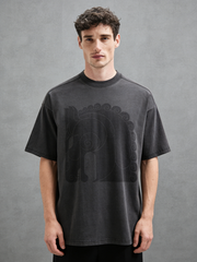 Horse-pattern totem print fashionable T-shirt