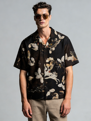 Cuban men's linen short-sleeved shirt