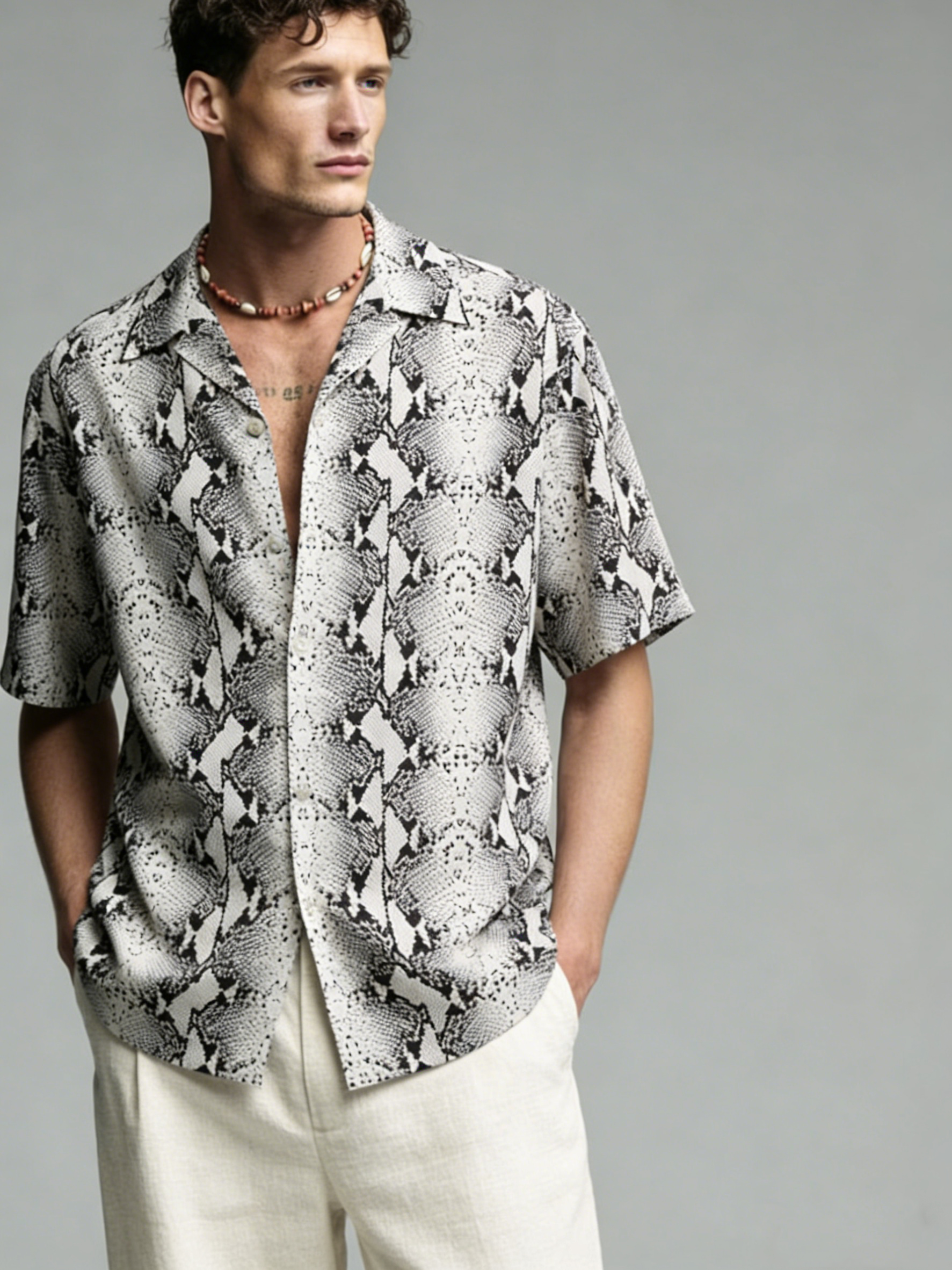 Casual printed summer short-sleeved shirt