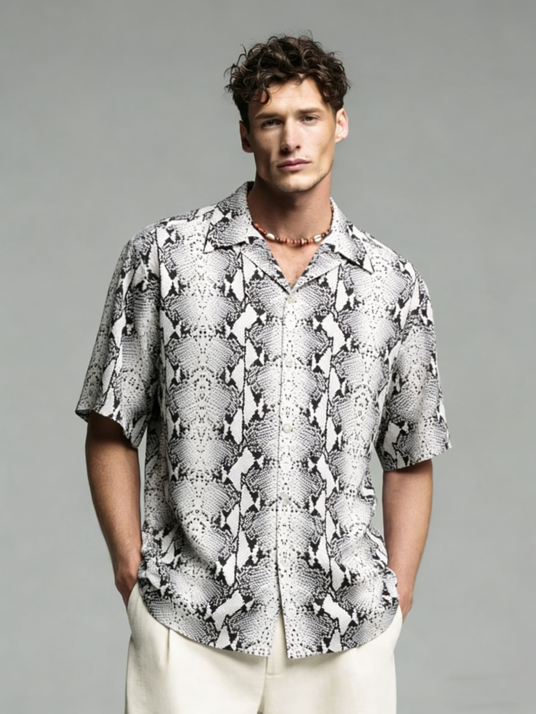 Casual printed summer short-sleeved shirt