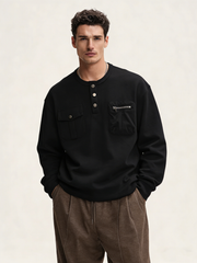 Crew neck casual long-sleeved top