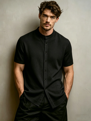 Men's Cardigan-Style Knit T-Shirt