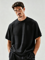 Men's Textured Crew Neck T-Shirt