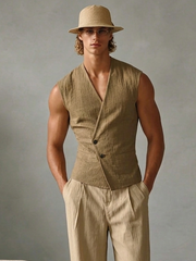 Men's Casual Linen Sleeveless Vest