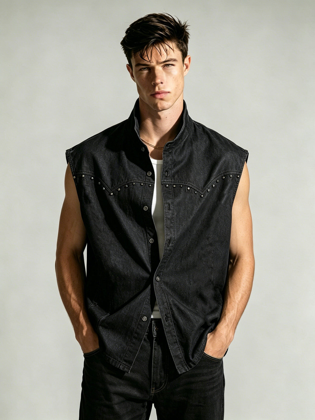 Men's rivets casual bei'xin