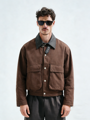 Large pocket patchwork vintage coat